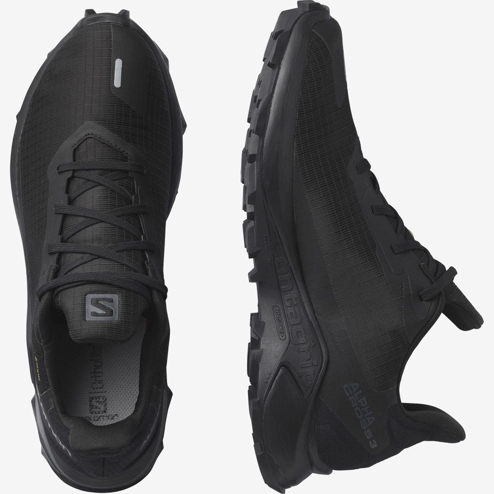 Salomon ALPHACROSS 3 GORE-TEX Trailrunning Schuhe Herren Schwarz | SQM-417638