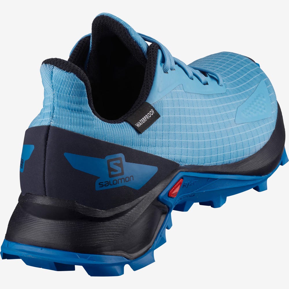 Salomon ALPHACROSS BLAST CLIMASALOMON™ WATERPROOF Trailrunning Schuhe Kinder Blau/Navy/Indigo | SDN-372950