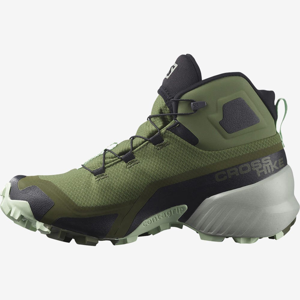 Salomon CROSS HIKE MID GORE-TEX Wanderschuhe Damen Olivgrün | KJX-742805