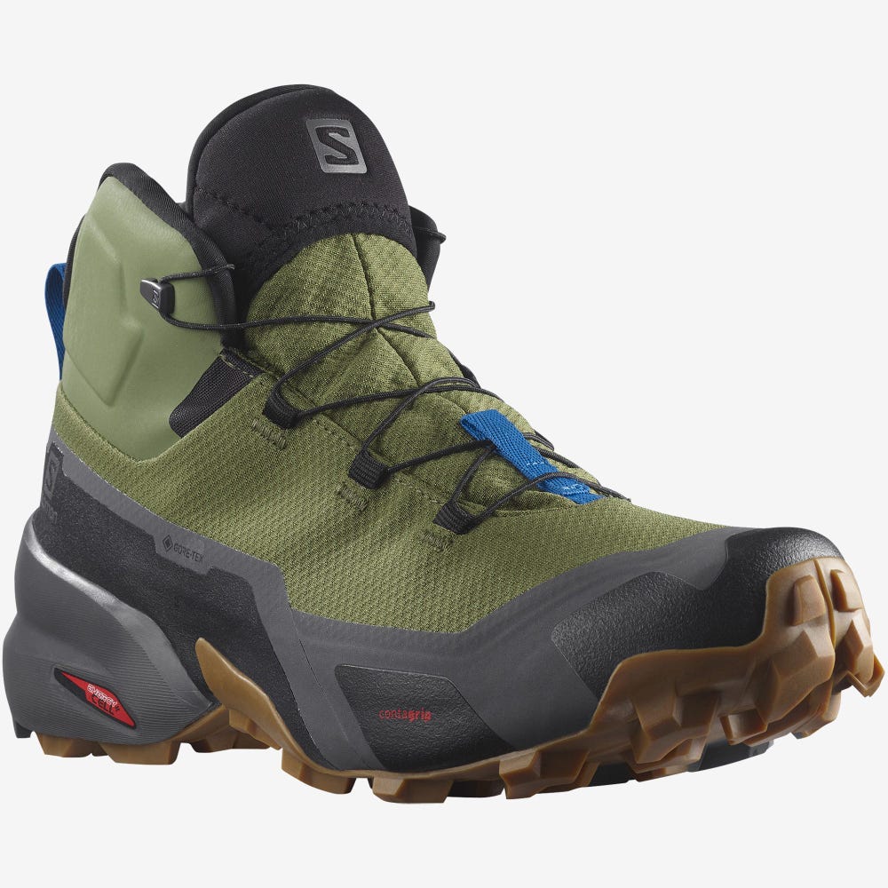 Salomon CROSS HIKE MID GORE-TEX Wanderschuhe Herren Olivgrün | NHX-985106