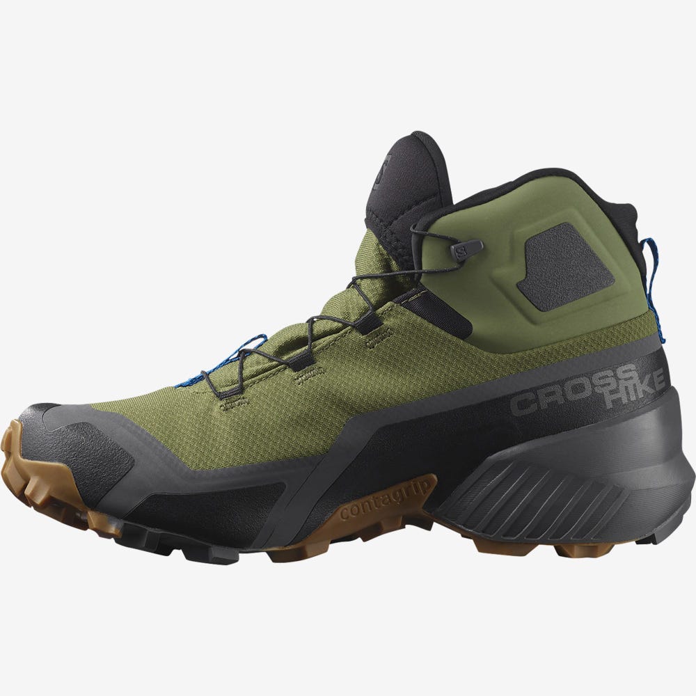 Salomon CROSS HIKE MID GORE-TEX Wanderschuhe Herren Olivgrün | NHX-985106