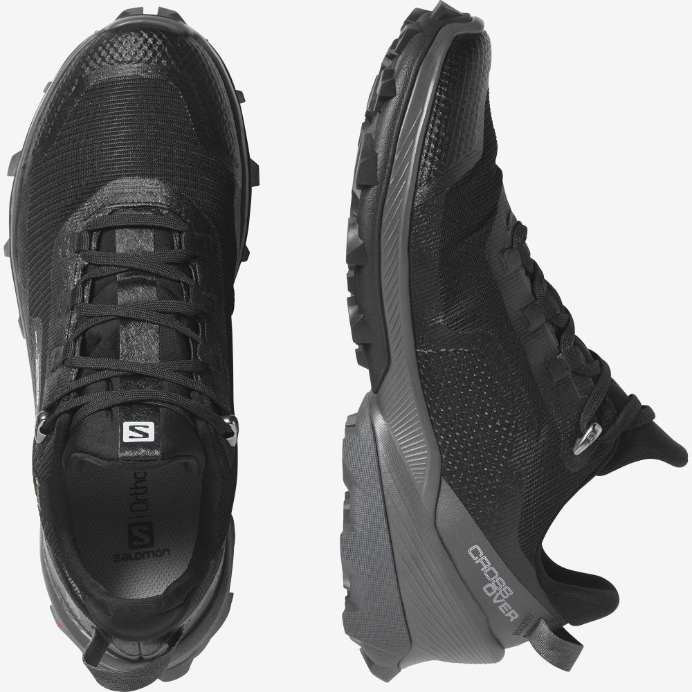 Salomon CROSS OVER GORE-TEX Wanderschuhe Damen Schwarz | HZF-021576