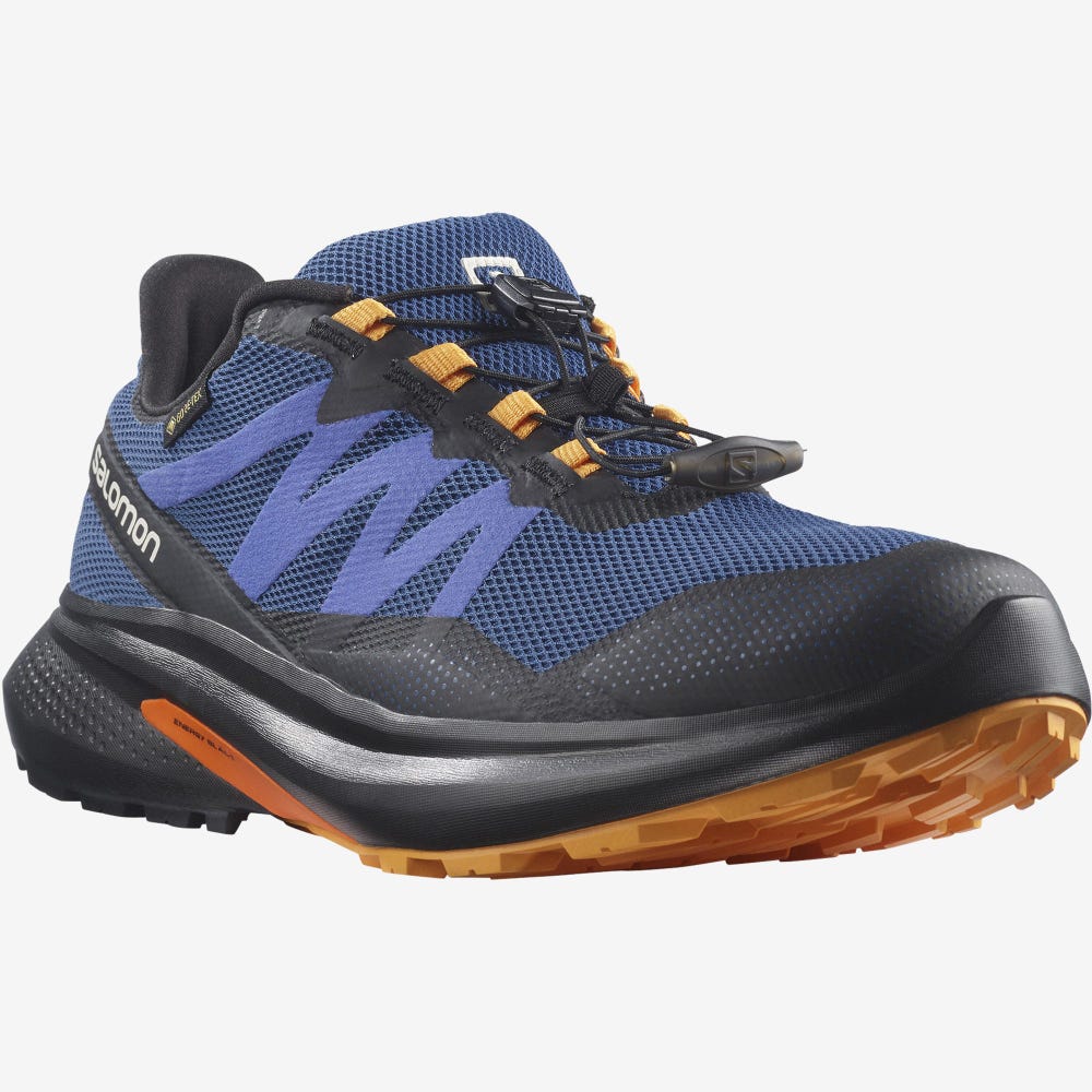 Salomon HYPULSE GORE-TEX Trailrunning Schuhe Herren Blau/Schwarz/Orange | DMH-601743