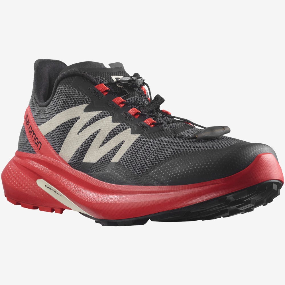 Salomon HYPULSE Trailrunning Schuhe Herren Grau/Rot/Schwarz | MPS-183920