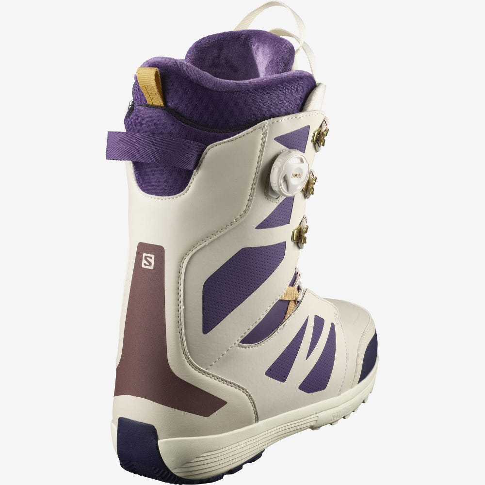 Salomon LAUNCH LACE SJ BOA TEAM Snowboard-stiefel Herren Beige/Lila | WNB-078941