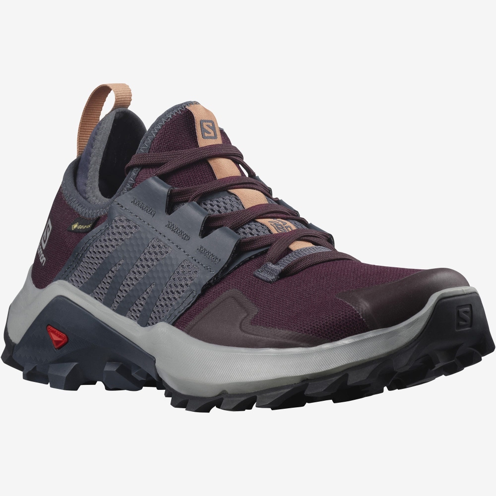 Salomon MADCROSS GORE-TEX Trailrunning Schuhe Damen Bordeaux/Beige | EZD-365718