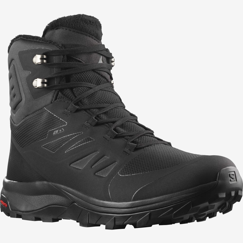 Salomon OUTBLAST THINSULATE™ CLIMASALOMON™ WATERPROOF Winterschuhe Herren Schwarz | LOU-693215