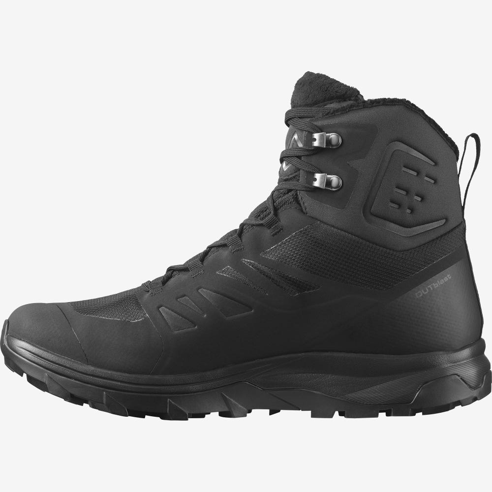 Salomon OUTBLAST THINSULATE™ CLIMASALOMON™ WATERPROOF Winterschuhe Herren Schwarz | LOU-693215