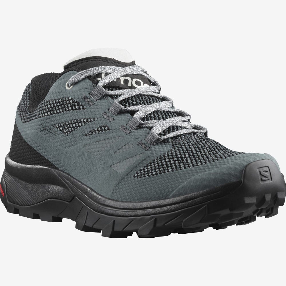 Salomon OUTLINE GORE-TEX Wanderschuhe Damen Grau/Schwarz | VOT-025147