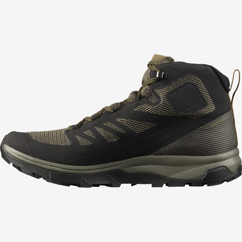 Salomon OUTLINE MID GORE-TEX Wanderschuhe Herren Schwarz/Braun | GQI-859746