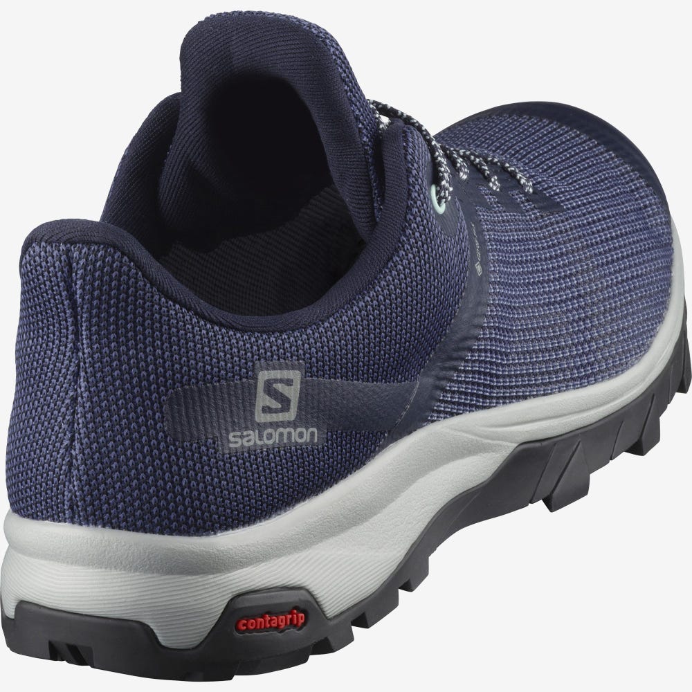 Salomon OUTLINE PRISM GORE-TEX Wanderschuhe Damen Blau Indigo/Navy | LVH-809543