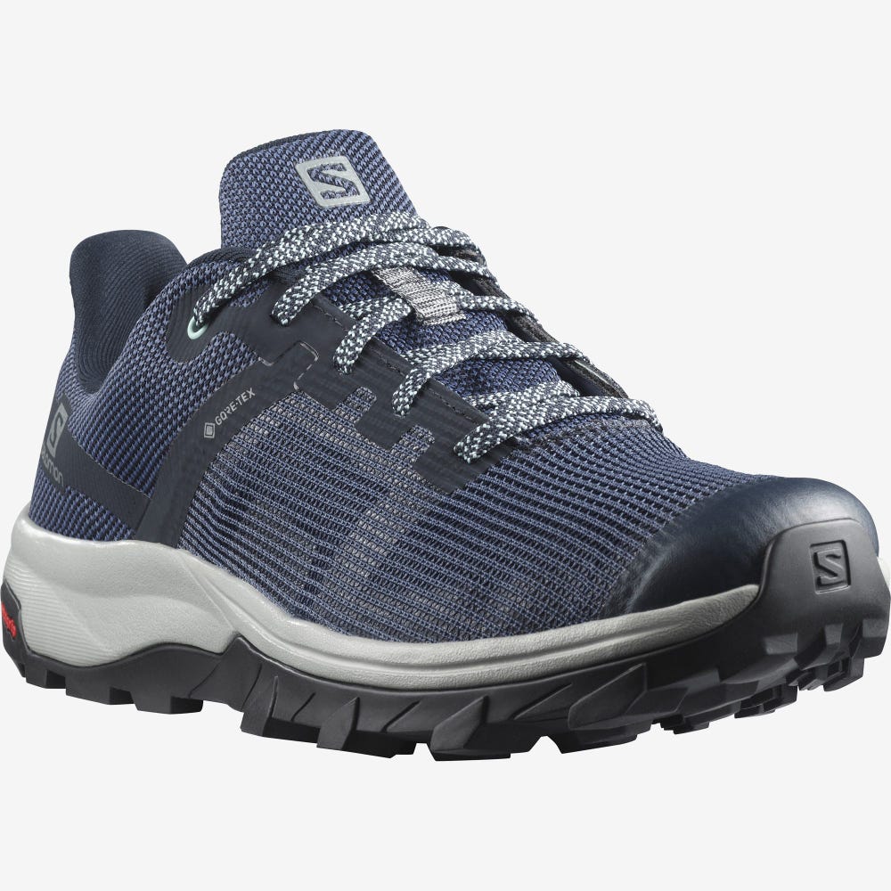 Salomon OUTLINE PRISM GORE-TEX Wanderschuhe Damen Blau Indigo/Navy | LVH-809543