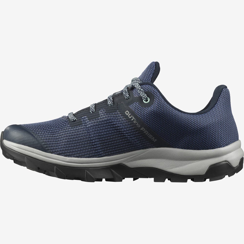 Salomon OUTLINE PRISM GORE-TEX Wanderschuhe Damen Blau Indigo/Navy | LVH-809543