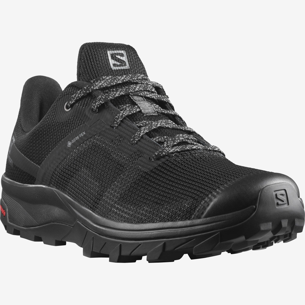 Salomon OUTLINE PRISM GORE-TEX Wanderschuhe Damen Grau Grün | NOX-095328