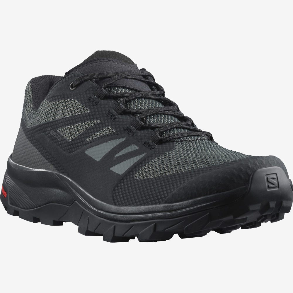 Salomon OUTLINE WIDE GORE-TEX Wanderschuhe Herren Schwarz | LDX-451098