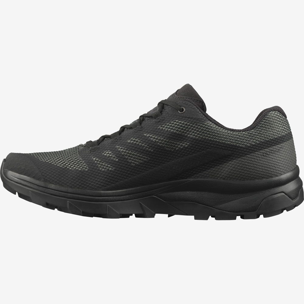 Salomon OUTLINE WIDE GORE-TEX Wanderschuhe Herren Schwarz | LDX-451098