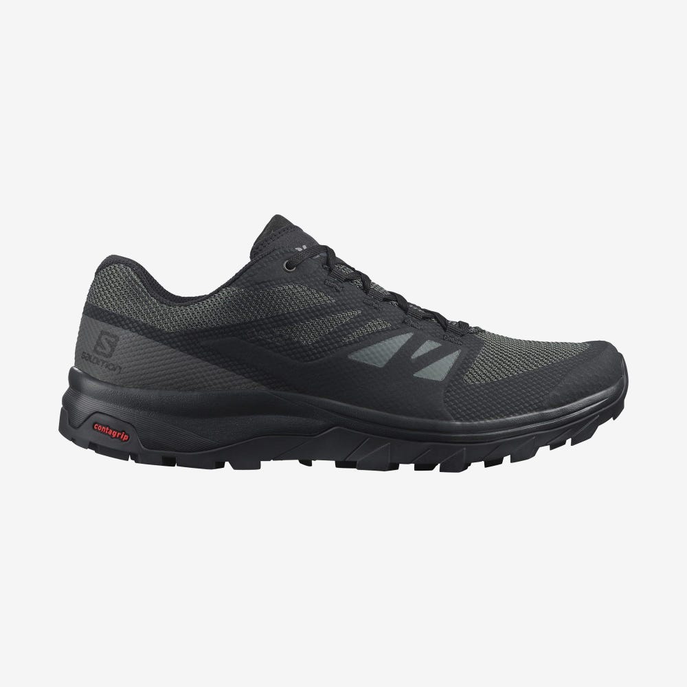 Salomon OUTLINE WIDE GORE-TEX Wanderschuhe Herren Schwarz | LDX-451098