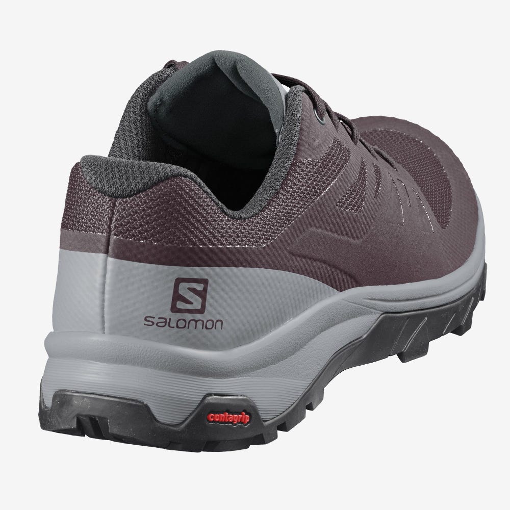 Salomon OUTLINE Wanderschuhe Damen Bordeaux/Grün | KUY-291605