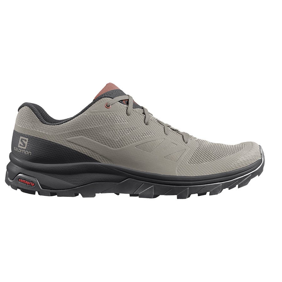 Salomon OUTLINE Wanderschuhe Herren Schwarz/DunkelRot | HQA-850472