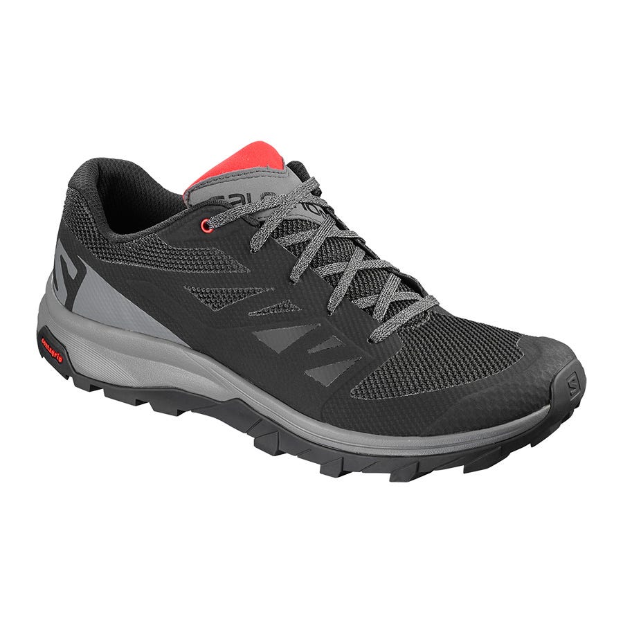 Salomon OUTLINE Wanderschuhe Herren Schwarz/Rot | NHX-506827