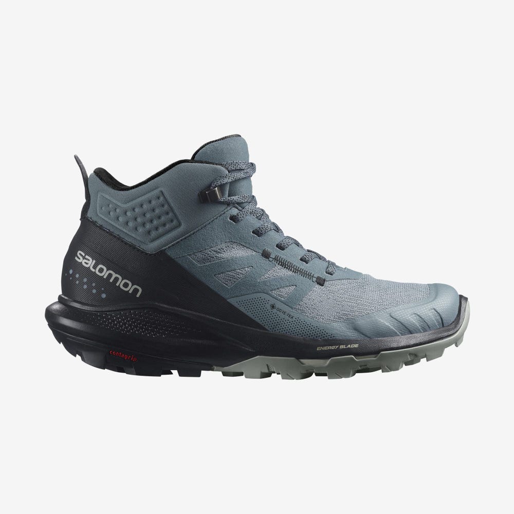 Salomon OUTPULSE MID GORE-TEX Wanderschuhe Damen Grau/Schwarz | MPS-769154