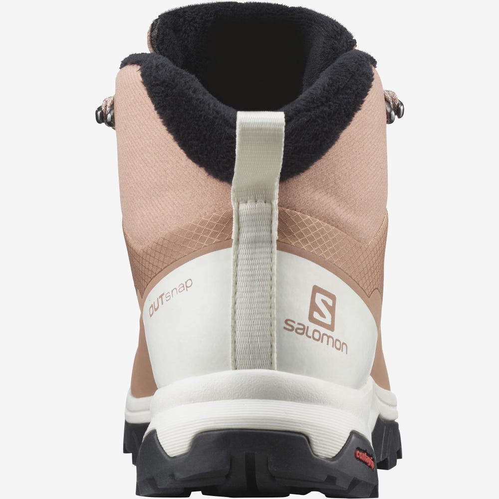 Salomon OUTSNAP CLIMASALOMON™ WATERPROOF Winterschuhe Damen Beige/HellGelb/Schwarz | BXZ-481952