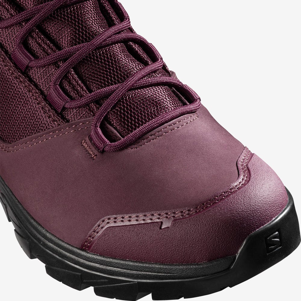 Salomon OUTWARD GORE-TEX Wanderschuhe Damen Bordeaux/Schwarz | WIP-534812