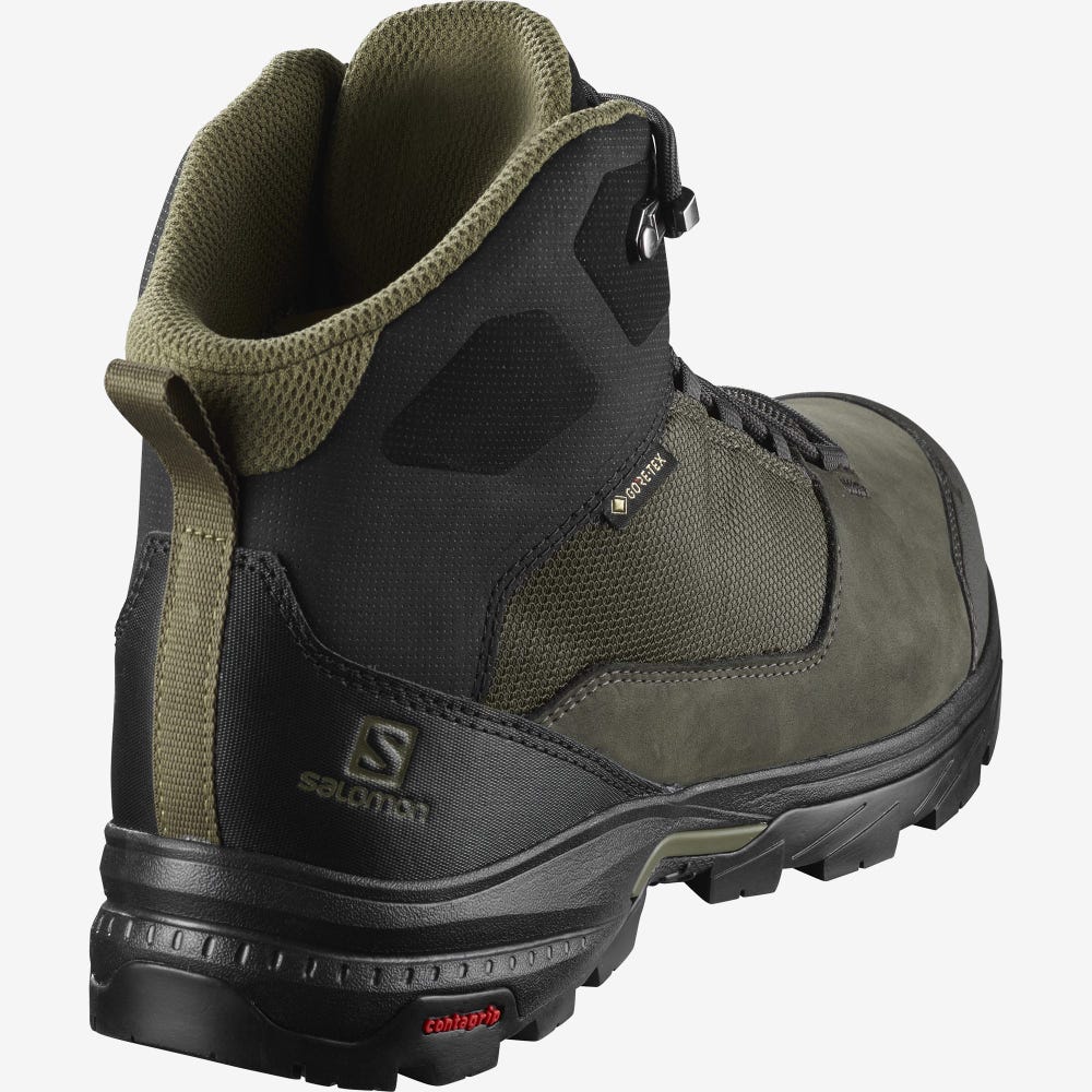 Salomon OUTWARD GORE-TEX Wanderschuhe Herren Olivgrün/Schwarz | COR-173654