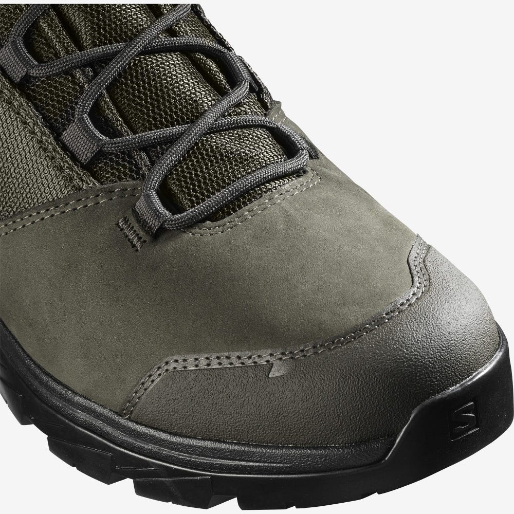 Salomon OUTWARD GORE-TEX Wanderschuhe Herren Olivgrün/Schwarz | COR-173654