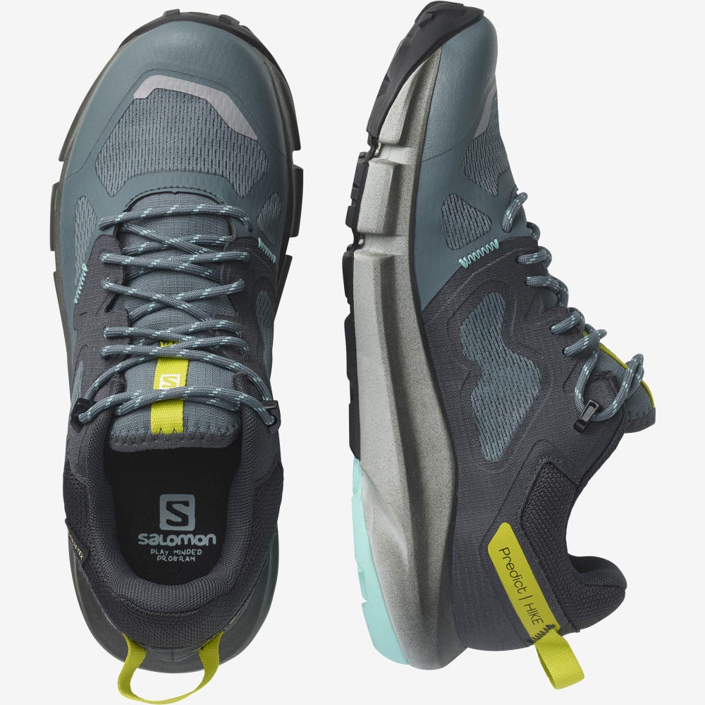 Salomon PREDICT HIKE GORE-TEX Wanderschuhe Damen Grau/Türkis | DVJ-260971