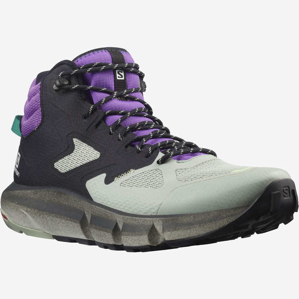 Salomon PREDICT HIKE MID GORE-TEX Wanderschuhe Herren Schwarz/HellTürkis Grau/Königsblau Lila | ITG-324671