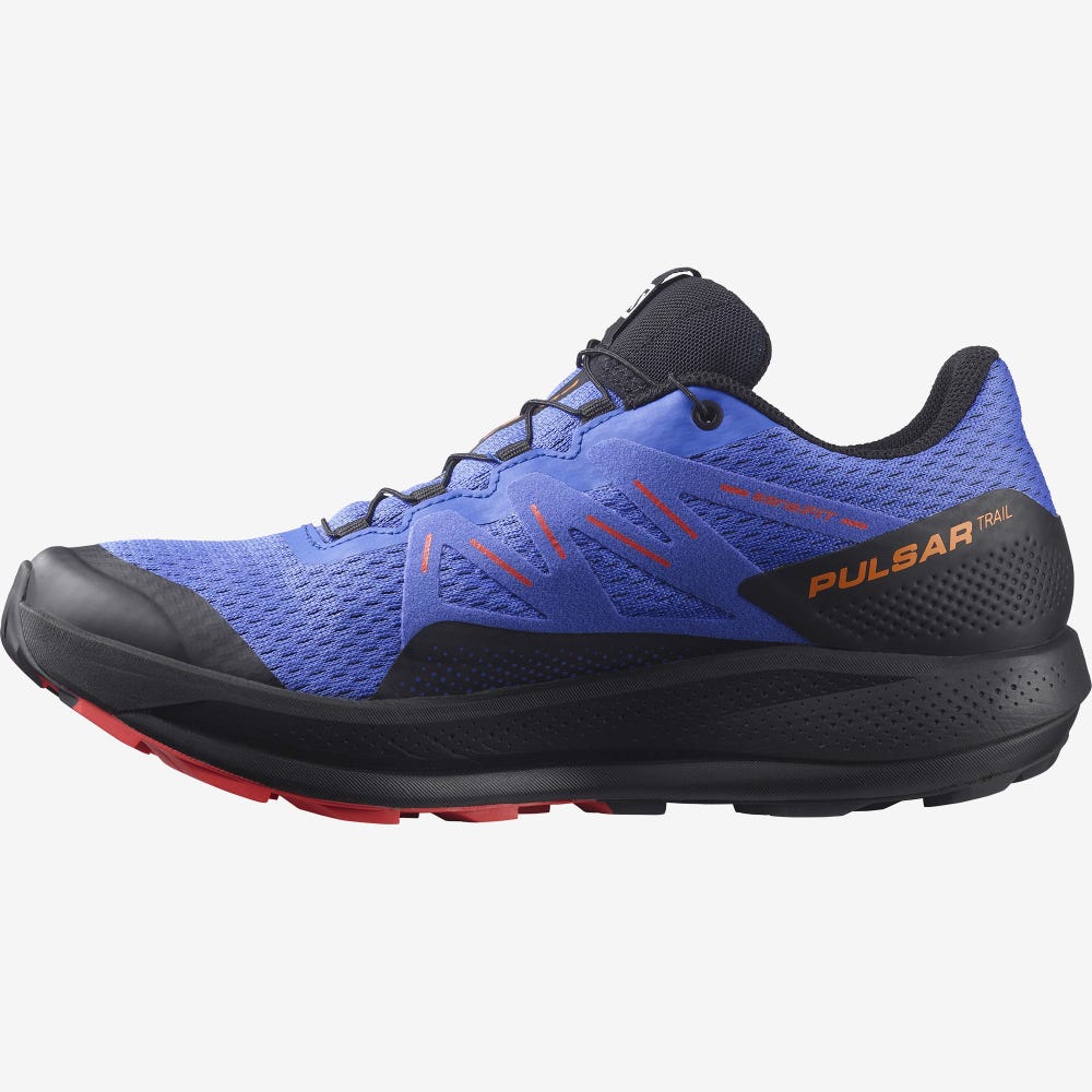 Salomon PULSAR TRAIL GORE-TEX Trailrunning Schuhe Herren Blau/Schwarz/Rot | JWA-396047