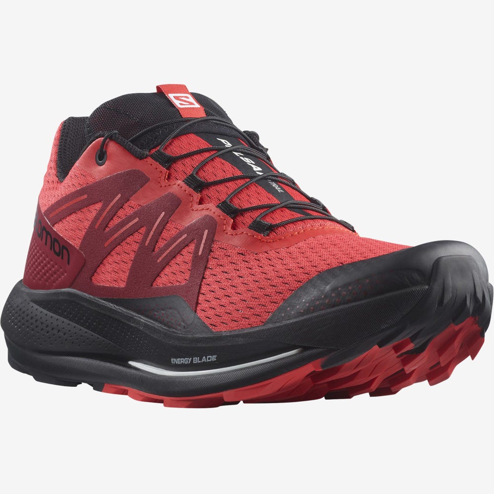 Salomon PULSAR TRAIL Trailrunning Schuhe Herren Rot/Rot/Schwarz | CQT-576289