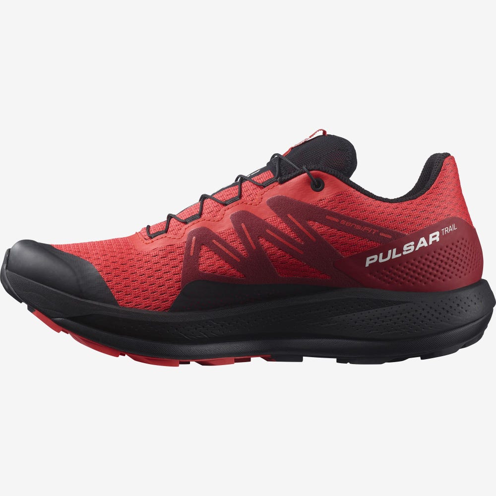 Salomon PULSAR TRAIL Trailrunning Schuhe Herren Rot/Rot/Schwarz | CQT-576289