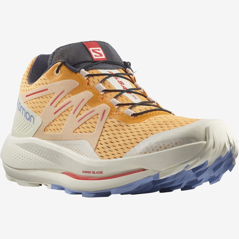 Salomon PULSAR TRAIL Trailrunning Schuhe Damen Orange/HellGelb | LYM-068395