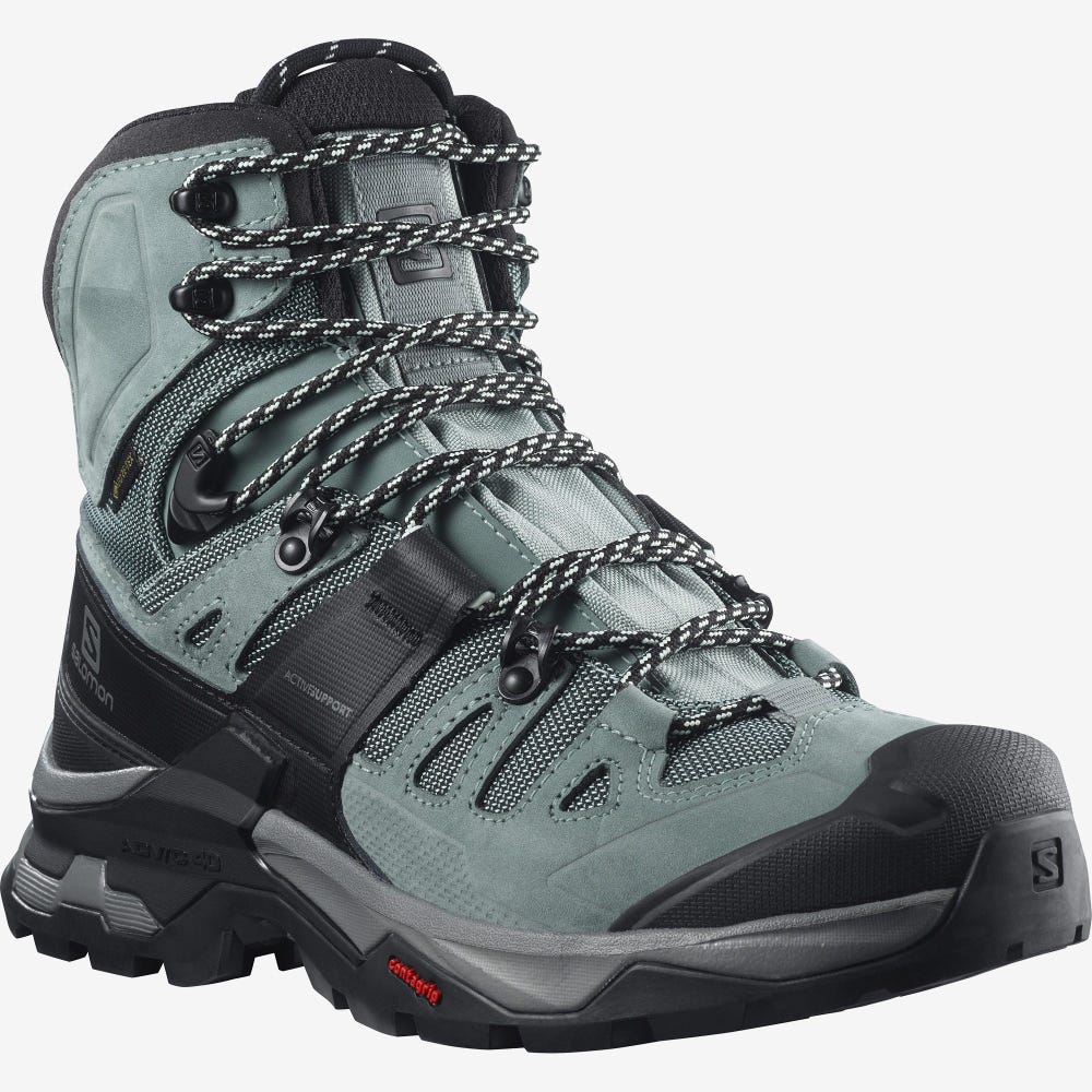 Salomon QUEST 4 GORE-TEX Wanderschuhe Damen Grün/Blau | NCV-634158