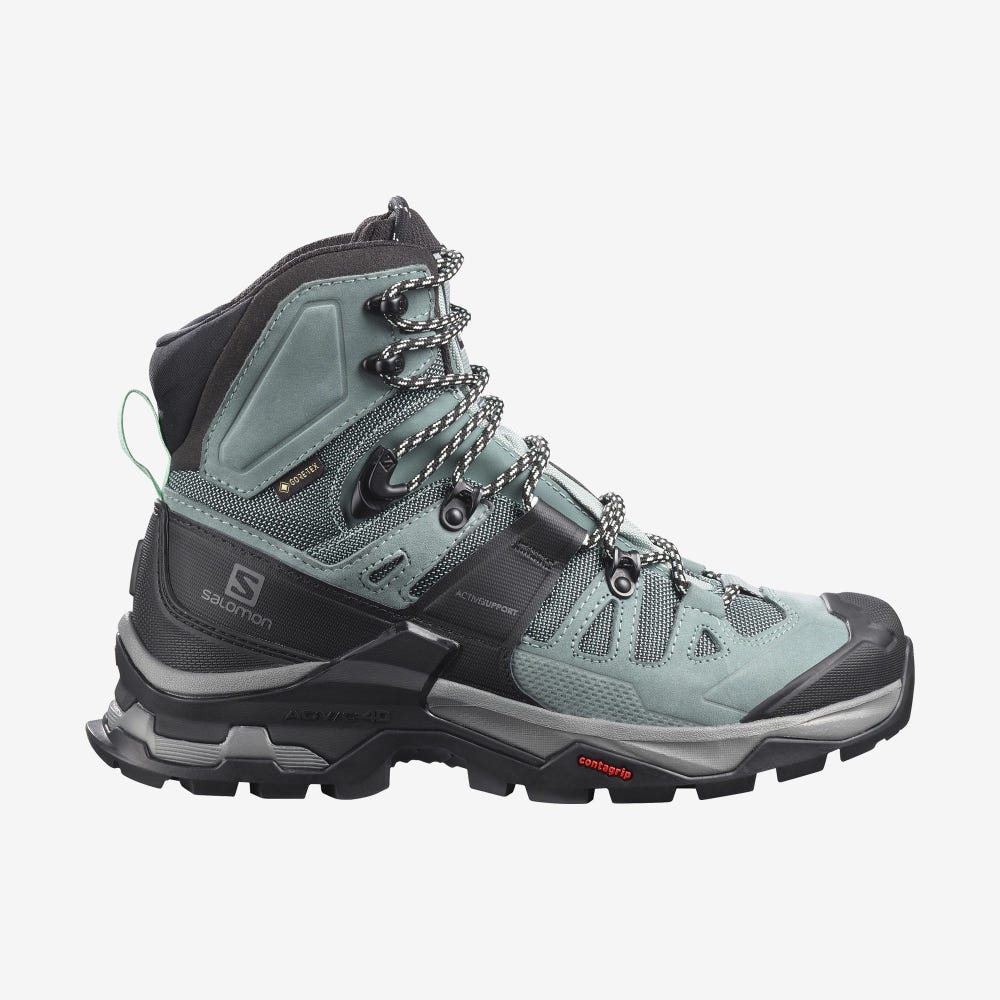 Salomon QUEST 4 GORE-TEX Wanderschuhe Damen Grün/Blau | NCV-634158