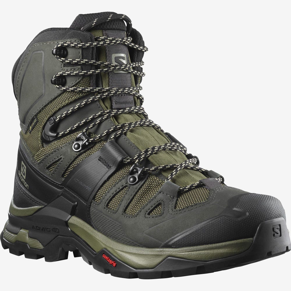 Salomon QUEST 4 GORE-TEX Wanderschuhe Herren Olivgrün | NGF-132049