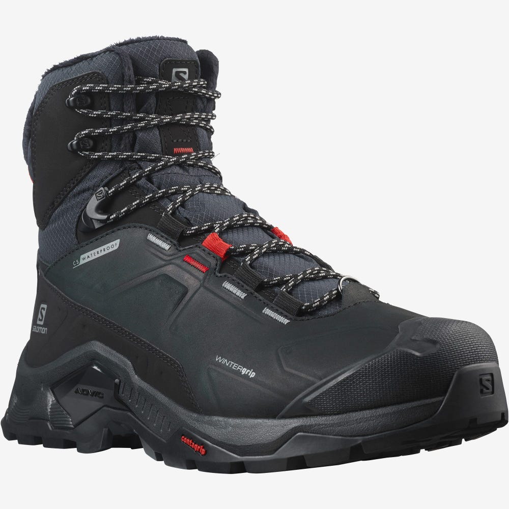 Salomon QUEST WINTER THINSULATE™ CLIMASALOMON™ WATERPROOF Winterstiefel Herren Schwarz | ELM-268941