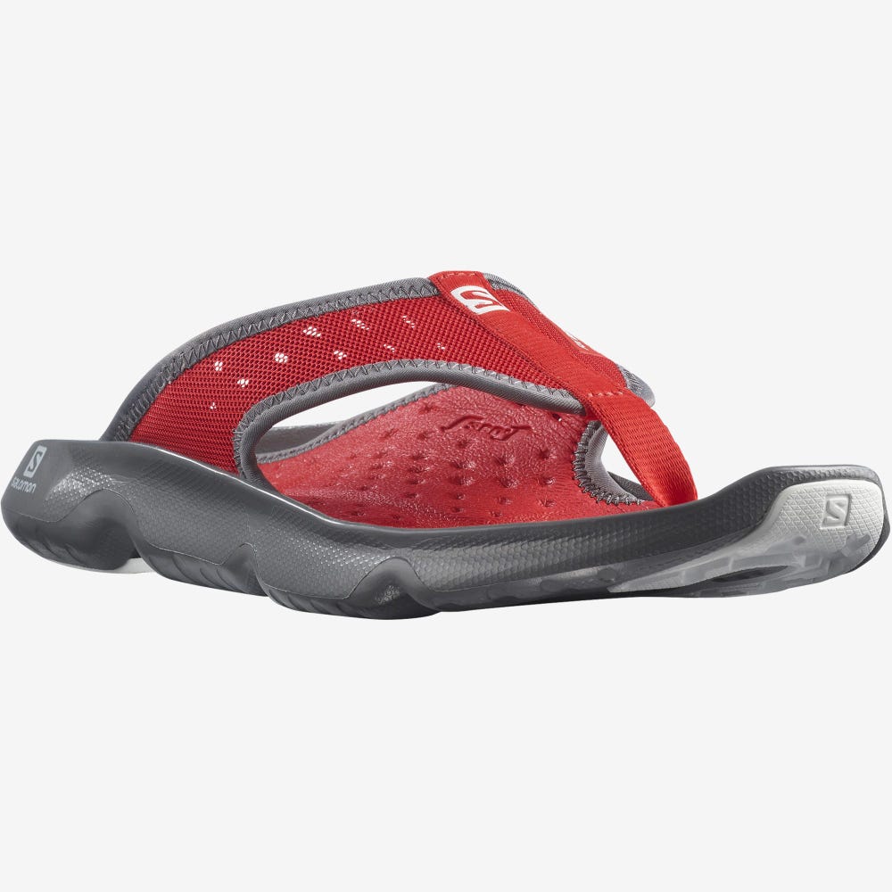 Salomon REELAX BREAK 5.0 Flip Flops Herren Grau/Rot/Weiß | TCV-016853