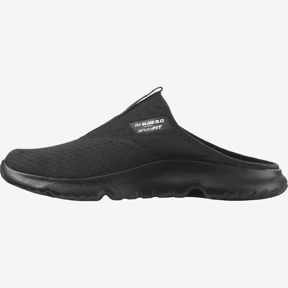 Salomon REELAX SLIDE 5.0 Hausschuhe Herren Schwarz | TIQ-724895