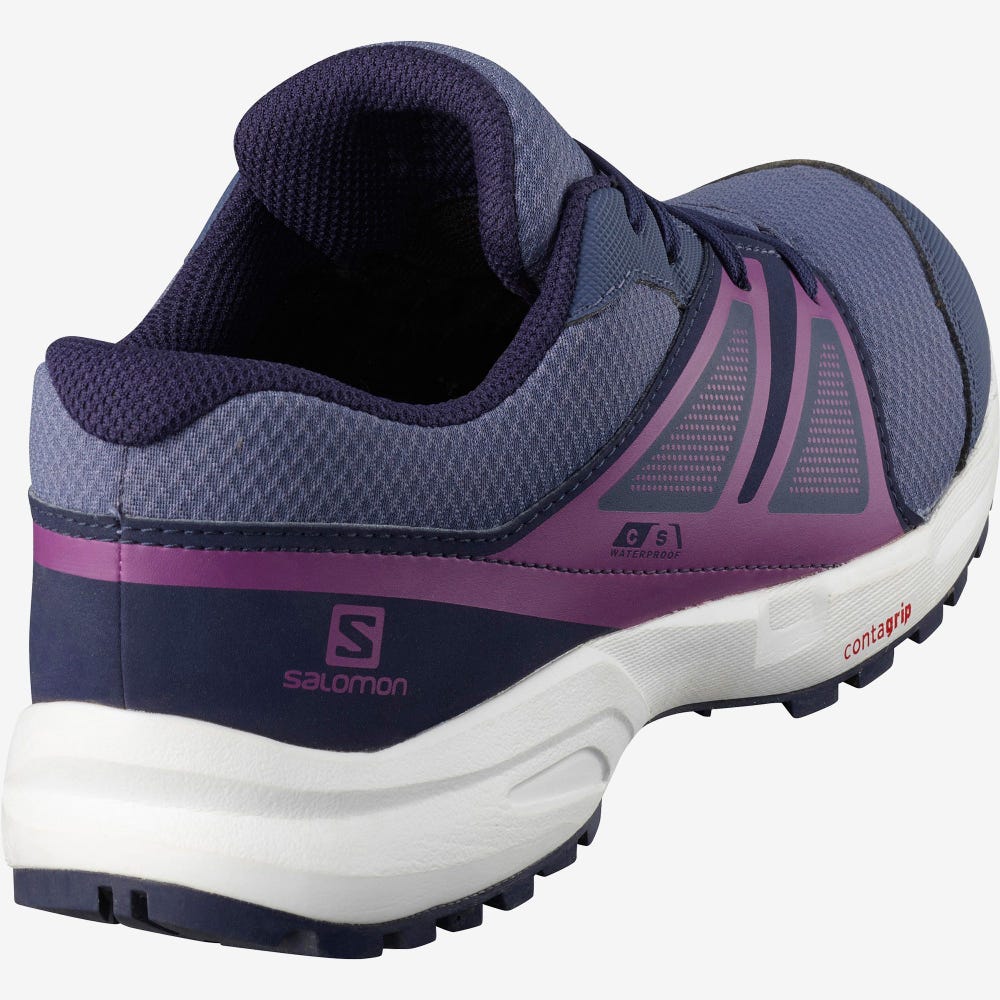 Salomon SENSE CLIMASALOMON™ WATERPROOF Laufschuhe Kinder Blau/Lila | PUH-754198