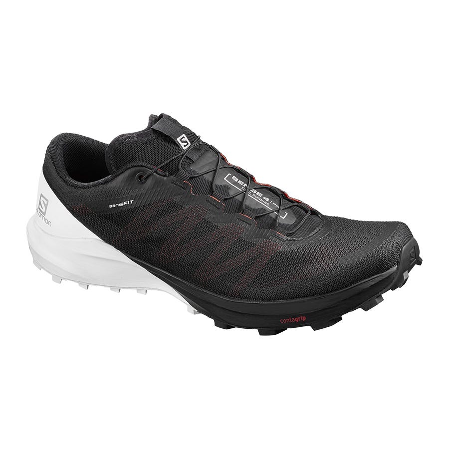 Salomon SENSE PRO 4 Trailrunning Schuhe Herren Schwarz/Weiß/Rosa | ESO-623971