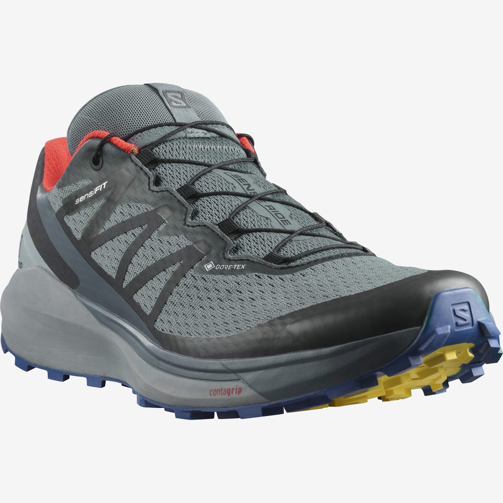 Salomon SENSE RIDE 4 GORE-TEX INVISIBLE FIT Trailrunning Schuhe Herren Grau | BOH-978532