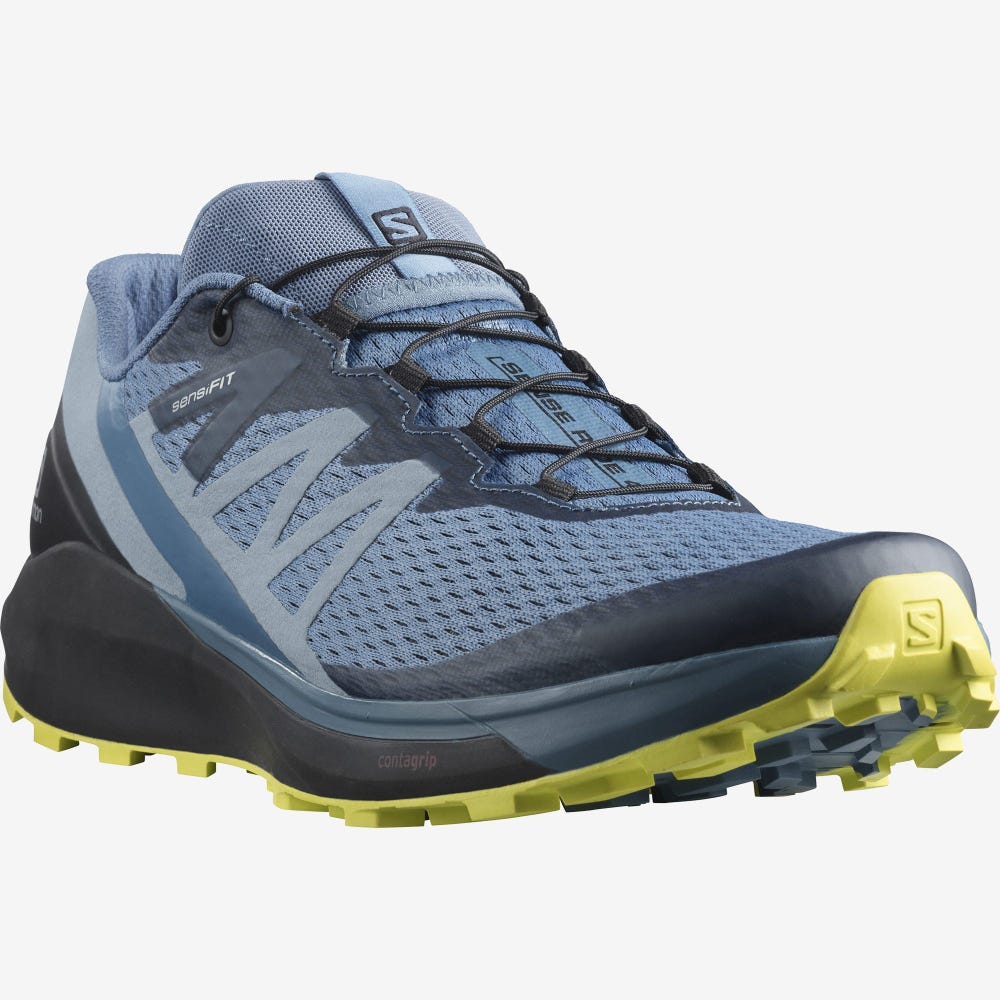 Salomon SENSE RIDE 4 Trailrunning Schuhe Herren Blau/Schwarz | FKA-059327