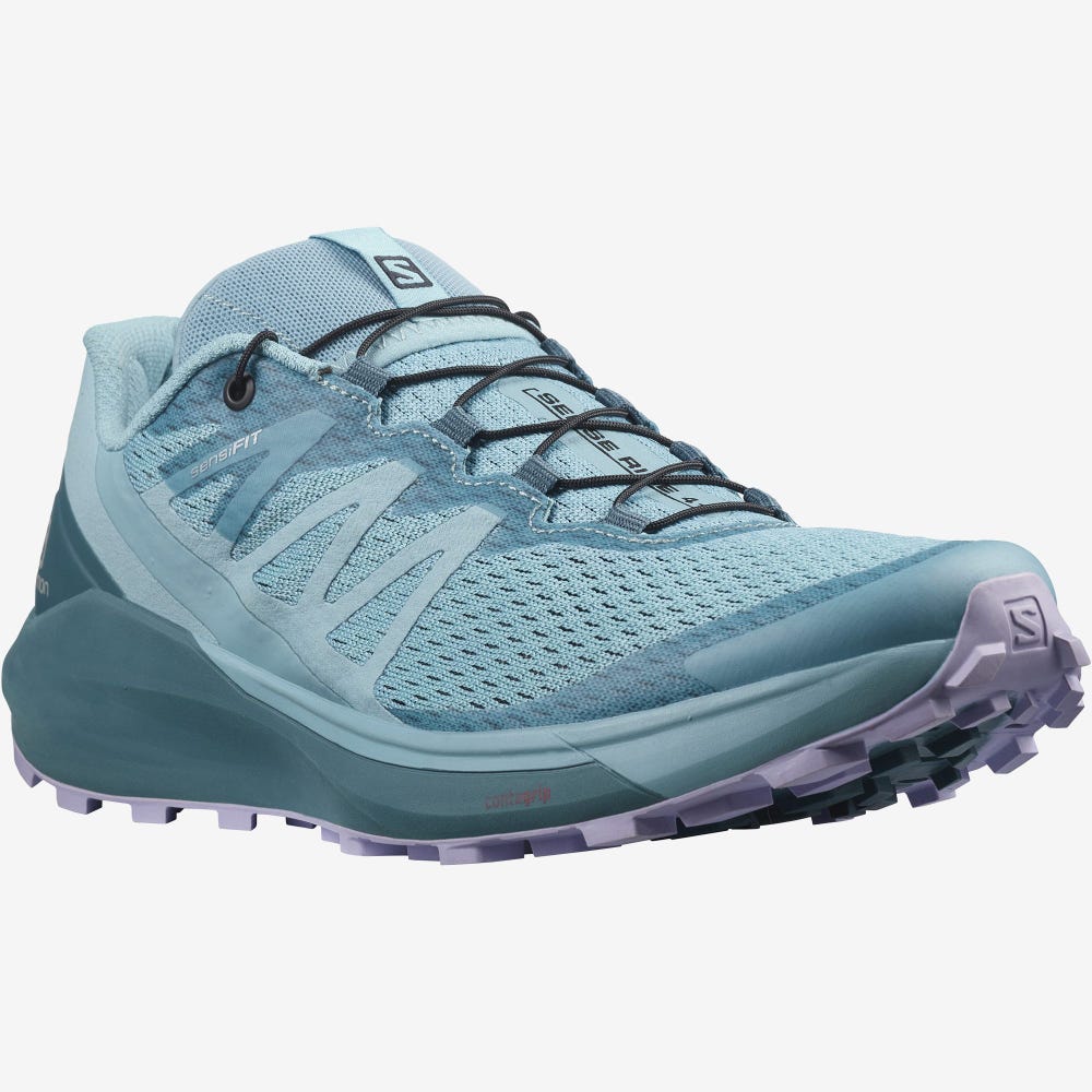 Salomon SENSE RIDE 4 Trailrunning Schuhe Damen Blau/Lavendel | GSR-481527