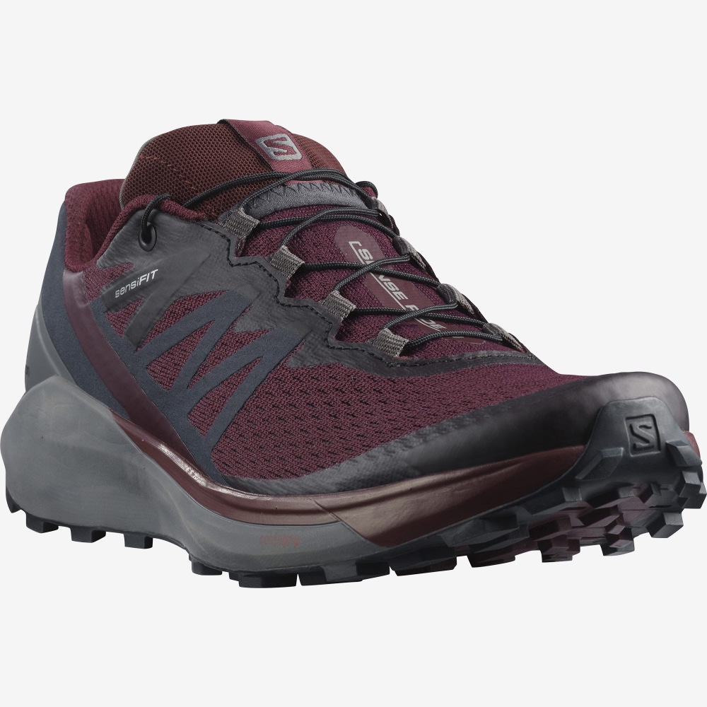 Salomon SENSE RIDE 4 Trailrunning Schuhe Damen Bordeaux/Schwarz | IJP-024615