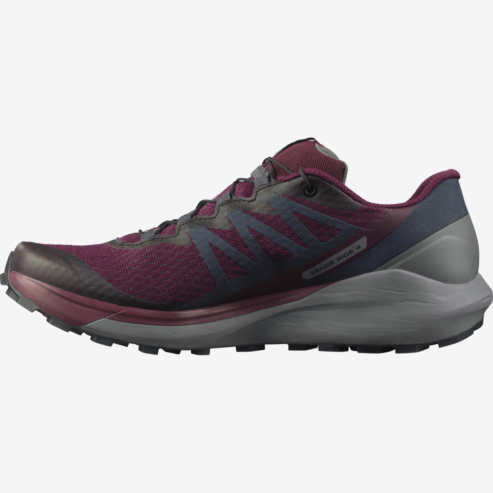 Salomon SENSE RIDE 4 Trailrunning Schuhe Damen Bordeaux/Schwarz | IJP-024615