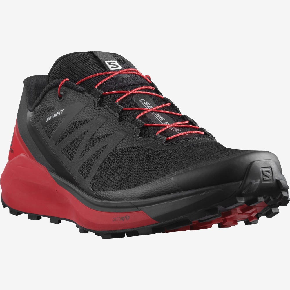 Salomon SENSE RIDE 4 Trailrunning Schuhe Herren Schwarz | OGR-914086