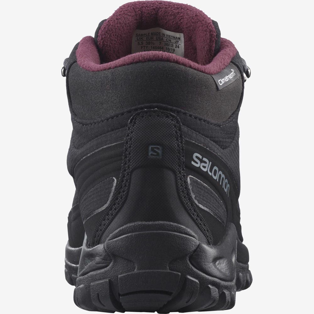 Salomon SHELTER CLIMASALOMON™ WATERPROOF Winterstiefel Damen Schwarz | OXV-904731